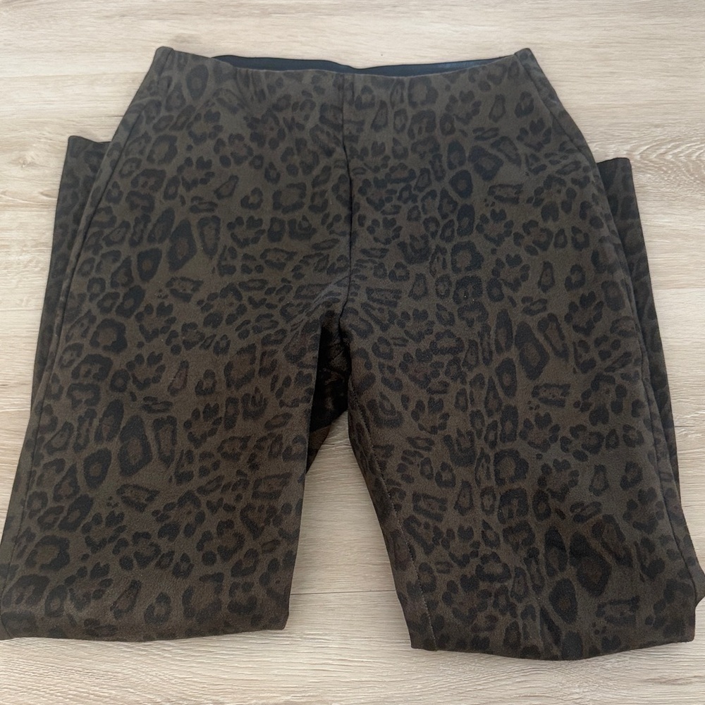 Zara Brown Leopard Print Skinny Pants
